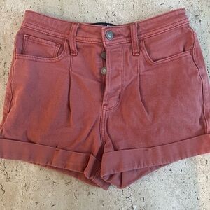 Hollister Rose Colored Ultra High Rise Mom Shorts Size 3